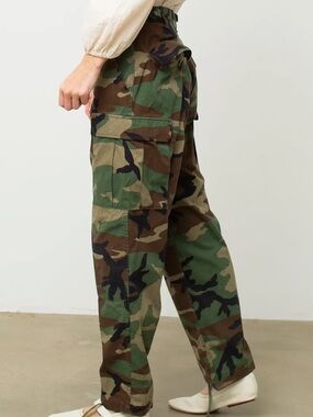 Vintage Camo Cargo Pants - Green Woodland - Small